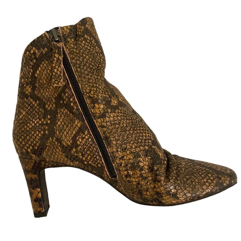 FREE PEOPLE Cybill Boots Ankle Tan Smooth Slouchy Leather Portugal 37/ 6.5 Boho